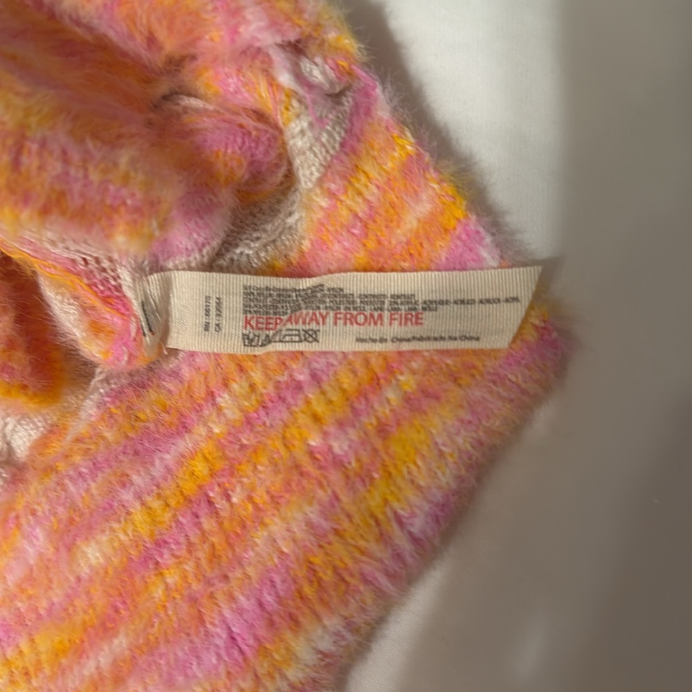 FREE PEOPLE INTIMATELY It’s Unreal Striped Slouchy Oversized Sweater Women’s XS - Picture 4 of 5
